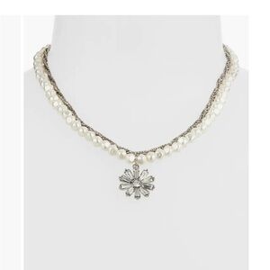 Nordstrom Silver and Pearl Double Necklace